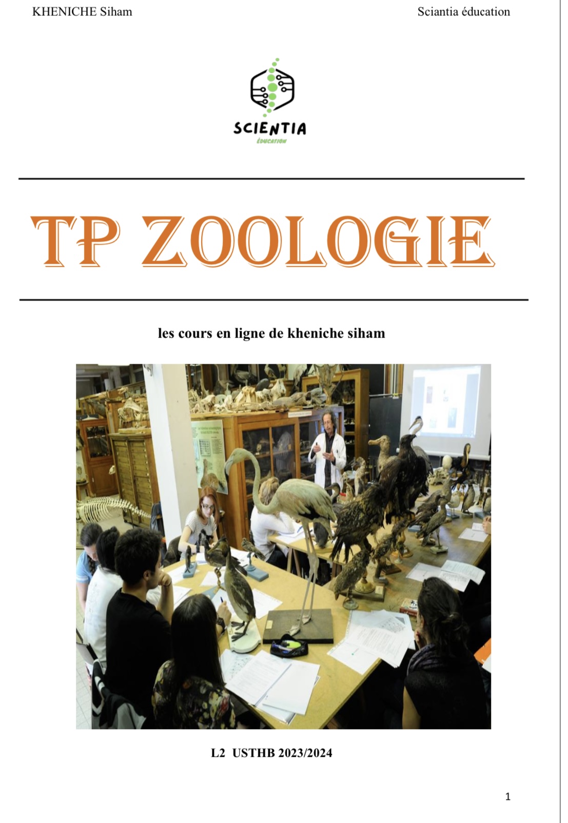 Support TP Zoologie